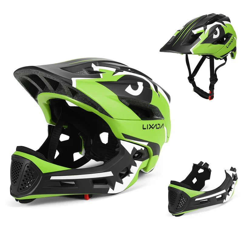 Cască de bicicletă pentru copii cu protecție detașabilă pentru bărbie - Full Face 2in1