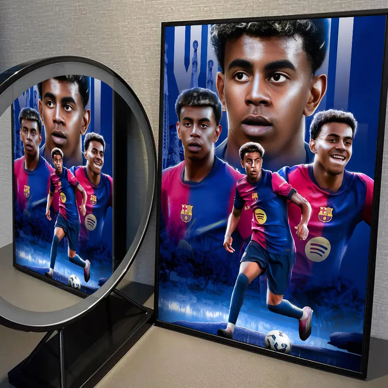 Imaginea de design a unui fotbalist - Lamine Yamal