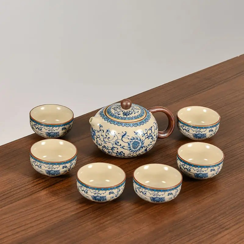 Set de ceai tradițional chinezesc din porțelan