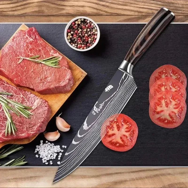 Set de cuțite de bucătărie SharpMaster™ cu model Damascene și foarfece