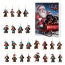 Calendar de Advent cu decorațiuni pentru pomul de Crăciun - câine teckel