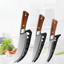 Cuțit de bucătărie cu mâner din lemn și teacă de protecție - mai multe variante