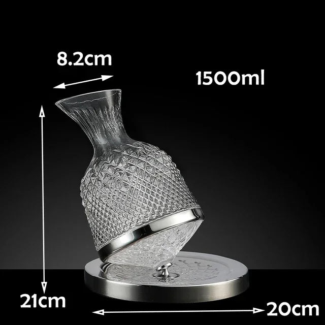 Decantor de vin cu design - decantor rotativ 360°, 1,5 l