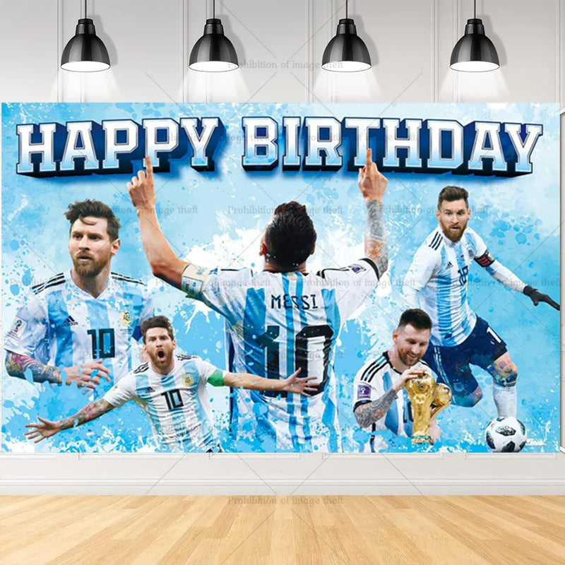 Set de petrecere de fotbal pentru ziua de naștere cu baloane Lionel Messi - mai multe variante