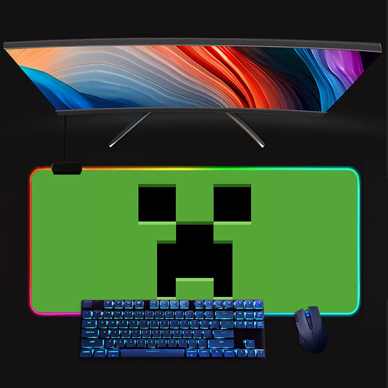 RGB luminos tastatură și mouse pad Minecraft - mai multe variante