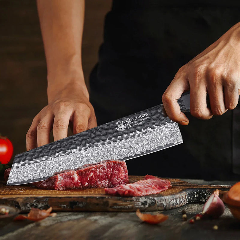 Kiritsuke cuțit din oțel damascat