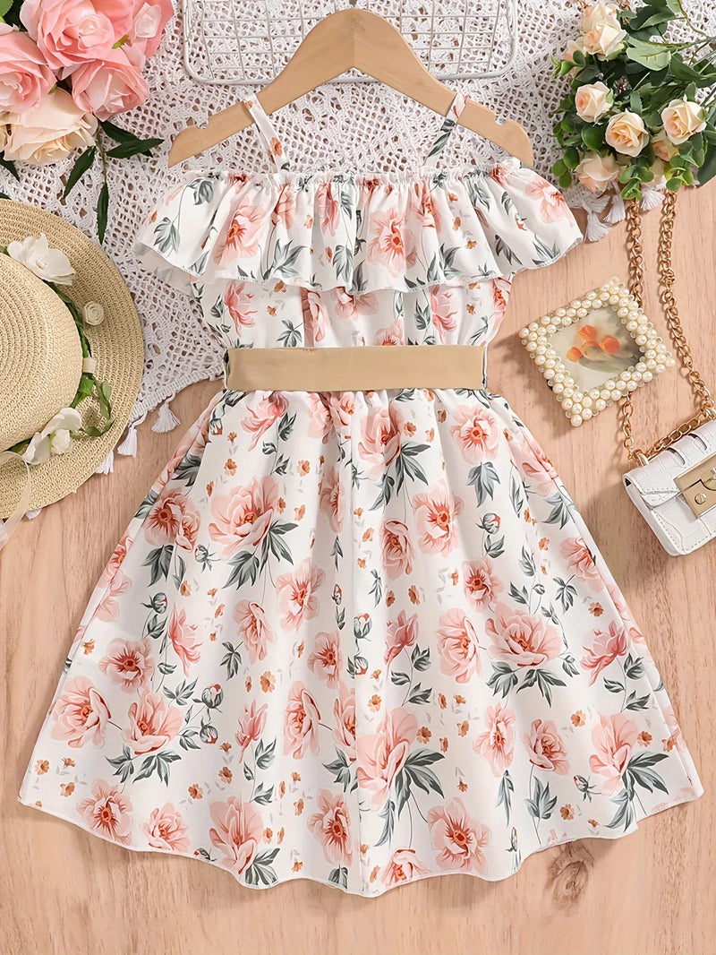 LittleElegance™ Designer fete rochie de vară cu flori