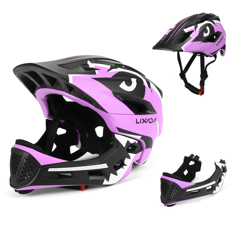 Cască de bicicletă pentru copii cu protecție detașabilă pentru bărbie - Full Face 2in1