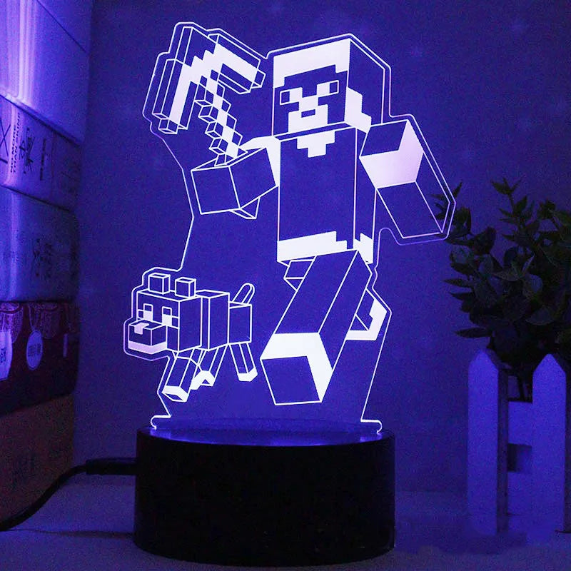 Lampă cu iluzii 3D Minecraft - mai multe variante