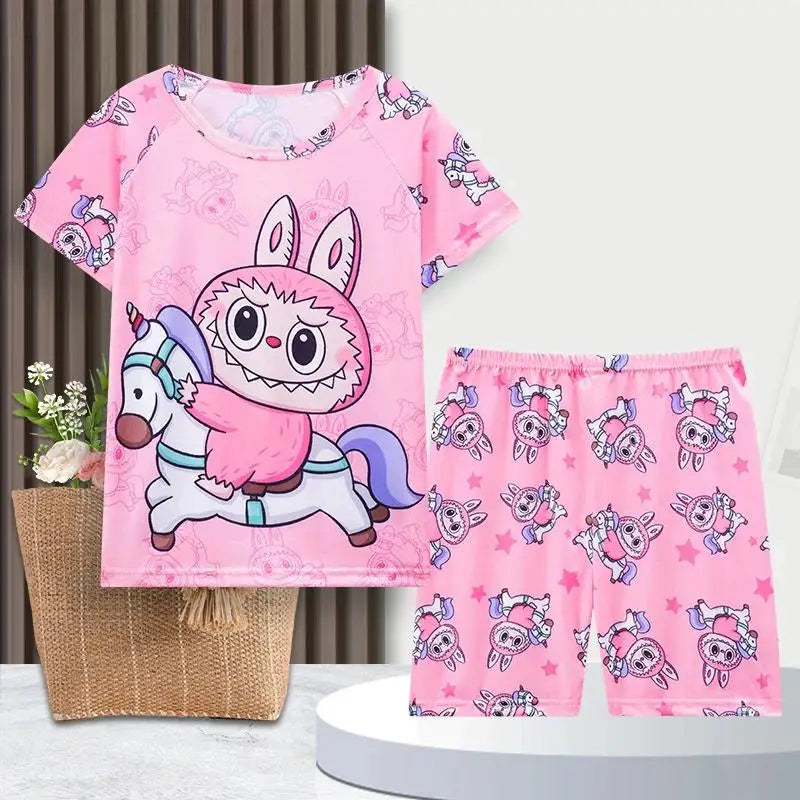 Pijamale de vară pentru fete Labubu – mai multe variante