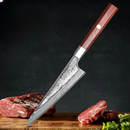 Cuțit Honesuki realizat din oțel damascat