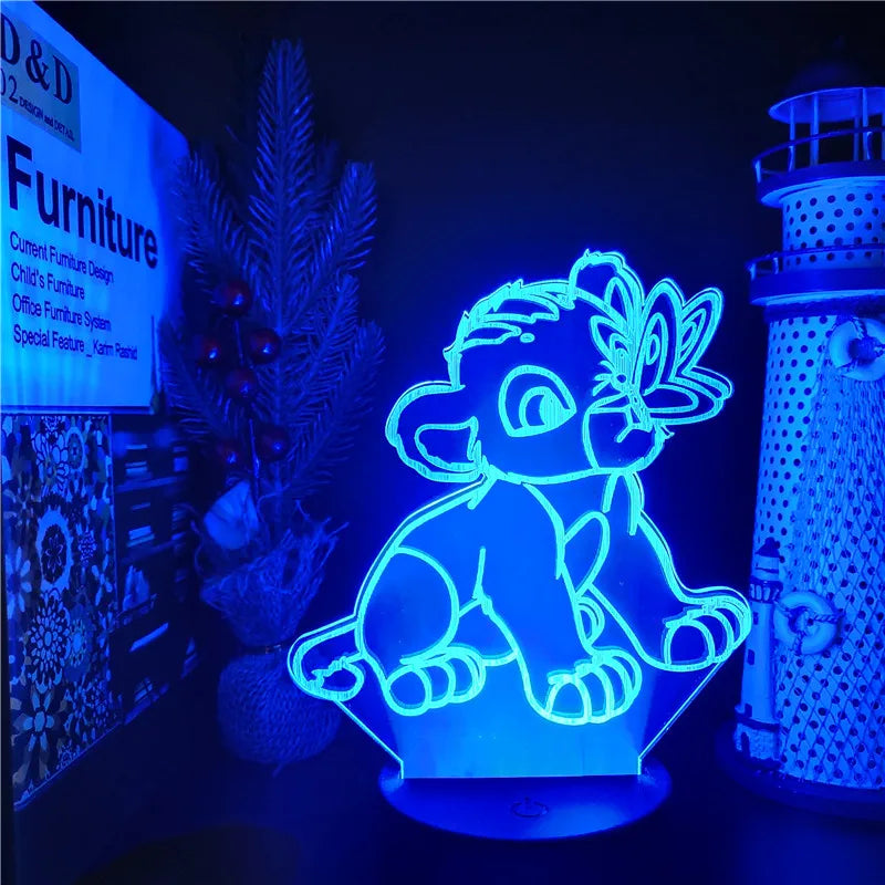 Lampă cu iluzii 3D Regele Leu - mai multe variante