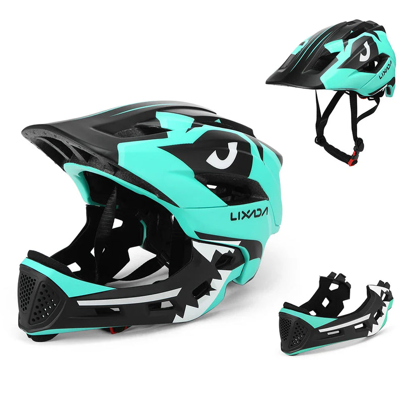 Cască de bicicletă pentru copii cu protecție detașabilă pentru bărbie - Full Face 2in1