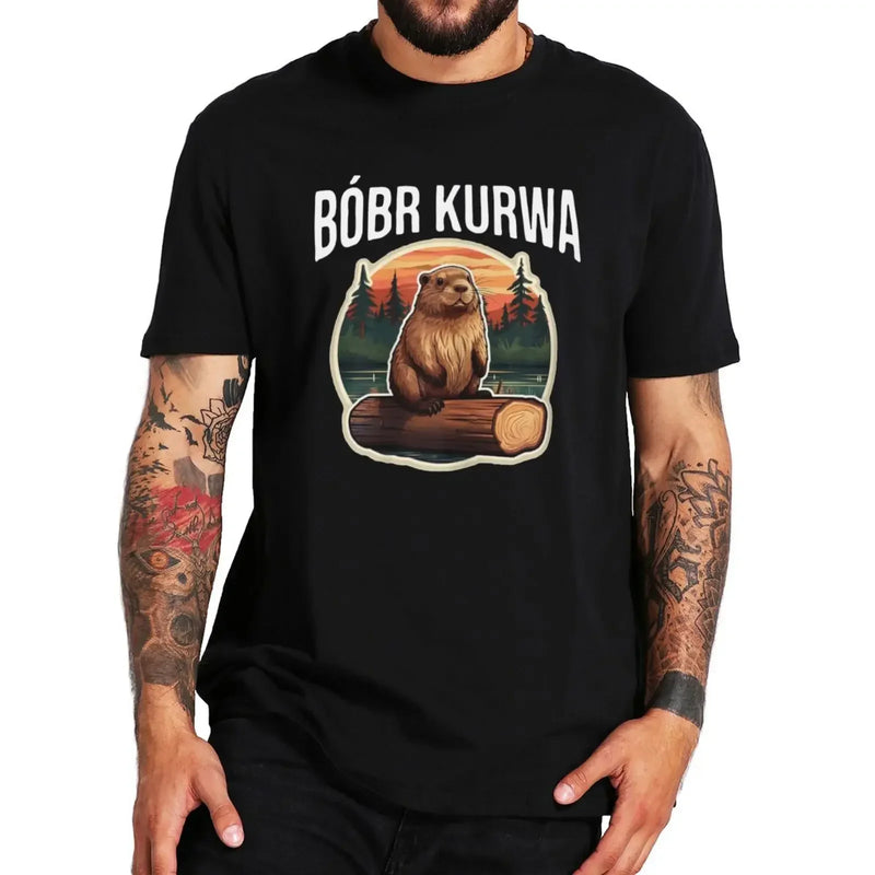 Tricou amuzant pentru bărbați Beaver Kurwa - mai multe variante