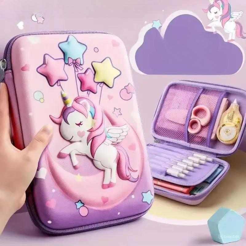 Fete școală creion caz Unicorn 3D - mai multe variante