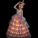 Rochie fosforescentă de unicorn pentru fete