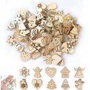 Decorațiuni de Crăciun din lemn 50 buc - mai multe variante