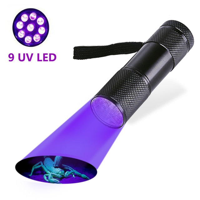 Lanternă cu LED-uri ultraviolete - 9 LED-uri UV