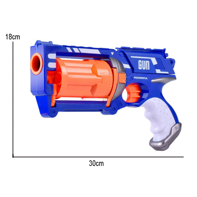 Pistol cu magazie pentru gloanțe de spumă de tip NERF