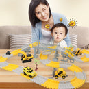 Pistă de curse galbenă și gri variabilă pentru copii - mai multe variante