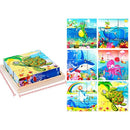 Puzzle cub din lemn pentru copii cu imagine - mai multe variante