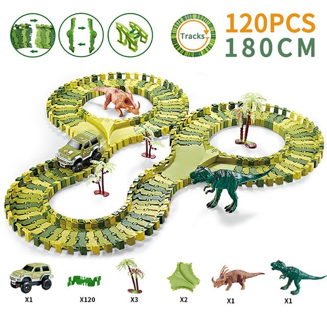 Pistă pentru mașini dinozaur - mai multe variante