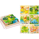 Puzzle cub din lemn pentru copii cu imagine - mai multe variante