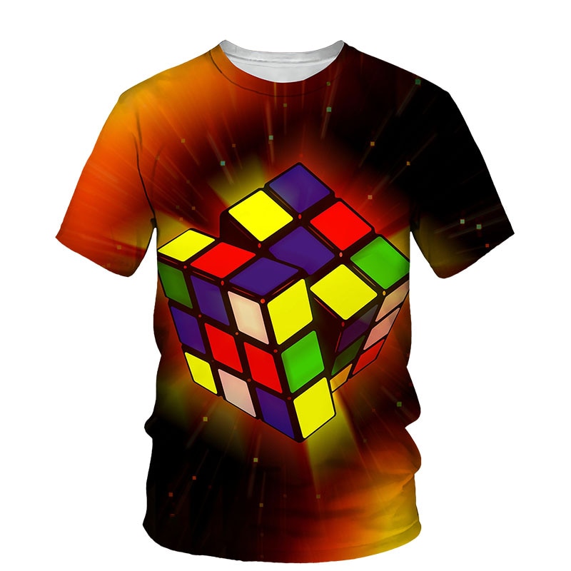 Băieți T-shirt cu imprimare 3D Rubik's Cube - mai multe variante