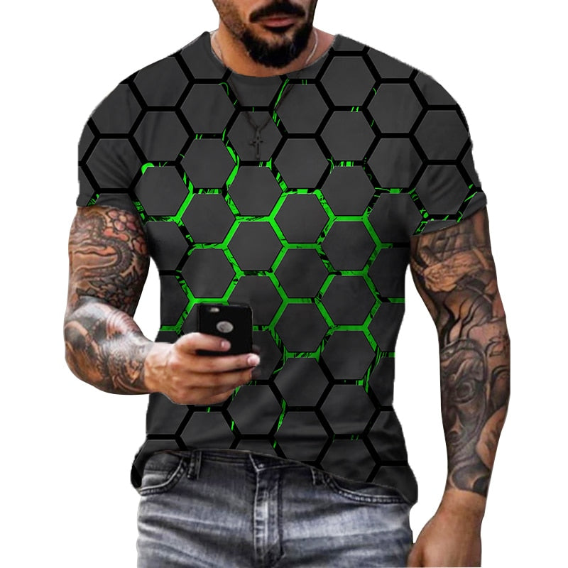 Tricou de designer pentru bărbați cu imprimare 3D - mai multe variante