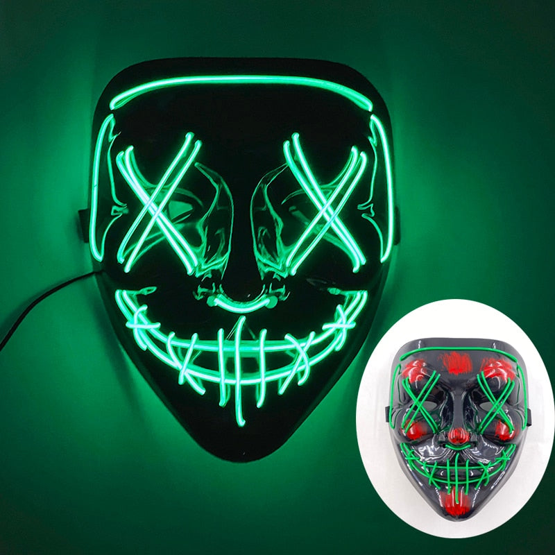Mască strălucitoare cu LED-uri - mai multe variante