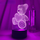 Lampička s 3D iluzí medvěd - více variant