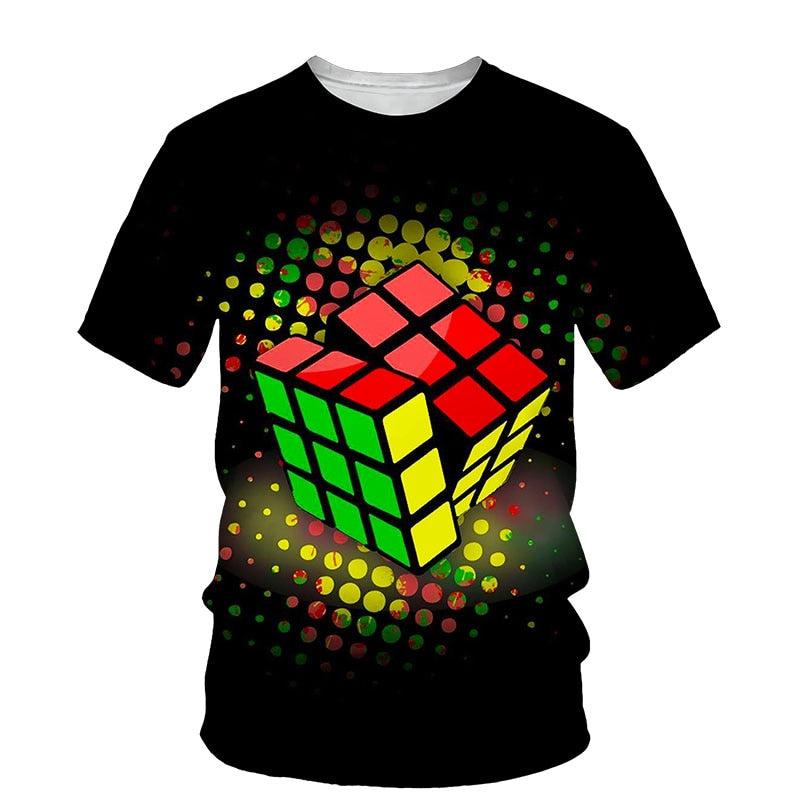 Tricou pentru bărbați cu imprimeu cubul lui Rubik - mai multe variante