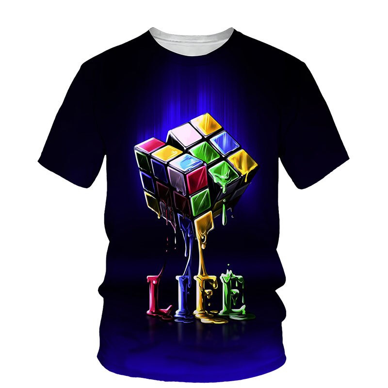 Tricou pentru bărbați cu imprimeu cubul lui Rubik - mai multe variante