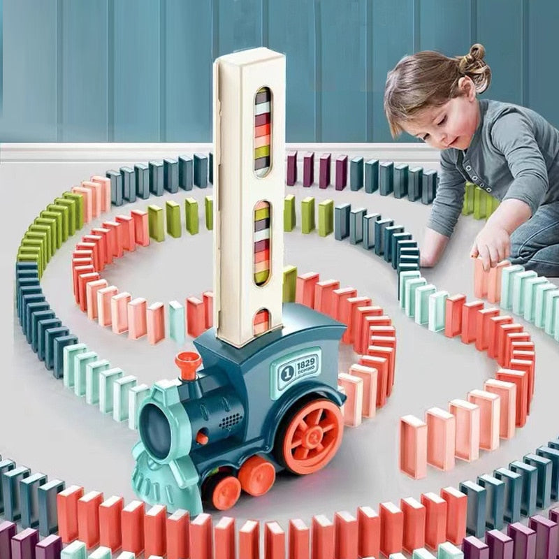 Tren automat pentru copii pentru domino - mai multe variante