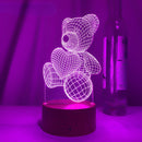 Lampička s 3D iluzí medvěd - více variant