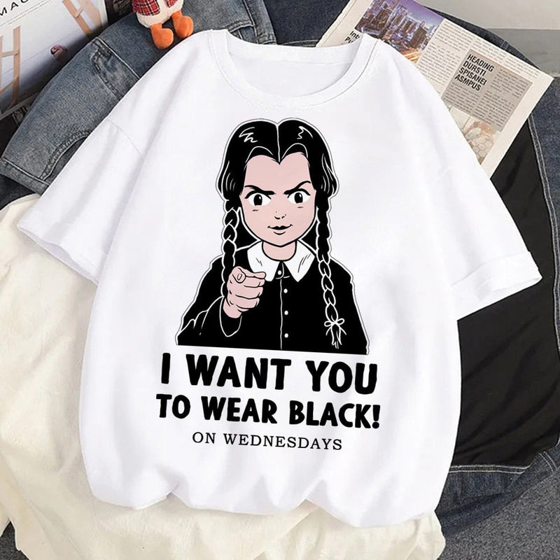 Tricou alb pentru femei Miercuri - mai multe variante