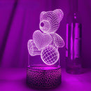 Lampička s 3D iluzí medvěd - více variant