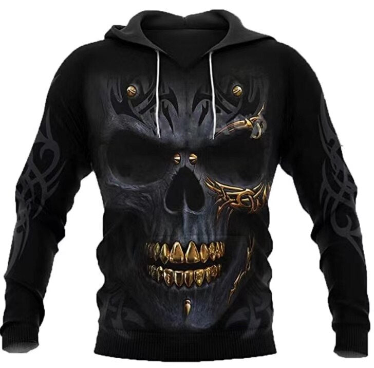 Hanorac imprimat 3D pentru bărbați Skull - mai multe variante