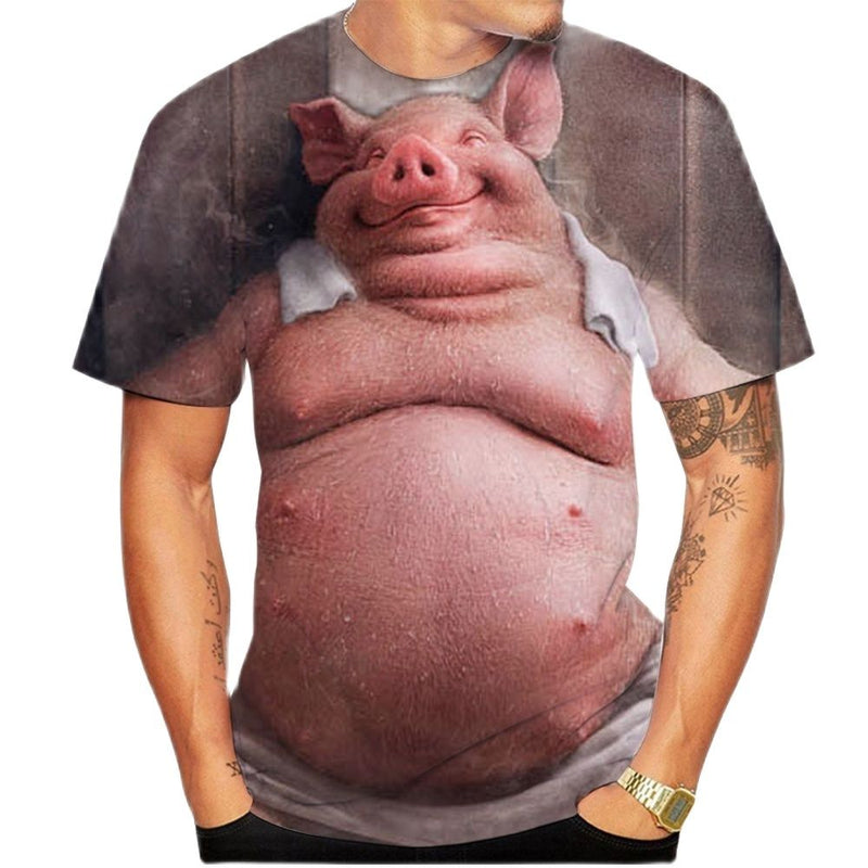 Tricou amuzant pentru bărbați cu imprimeu de porc