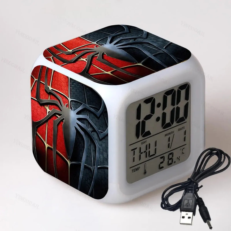 Ceas deșteptător cu LED-uri de design Spiderman - mai multe variante