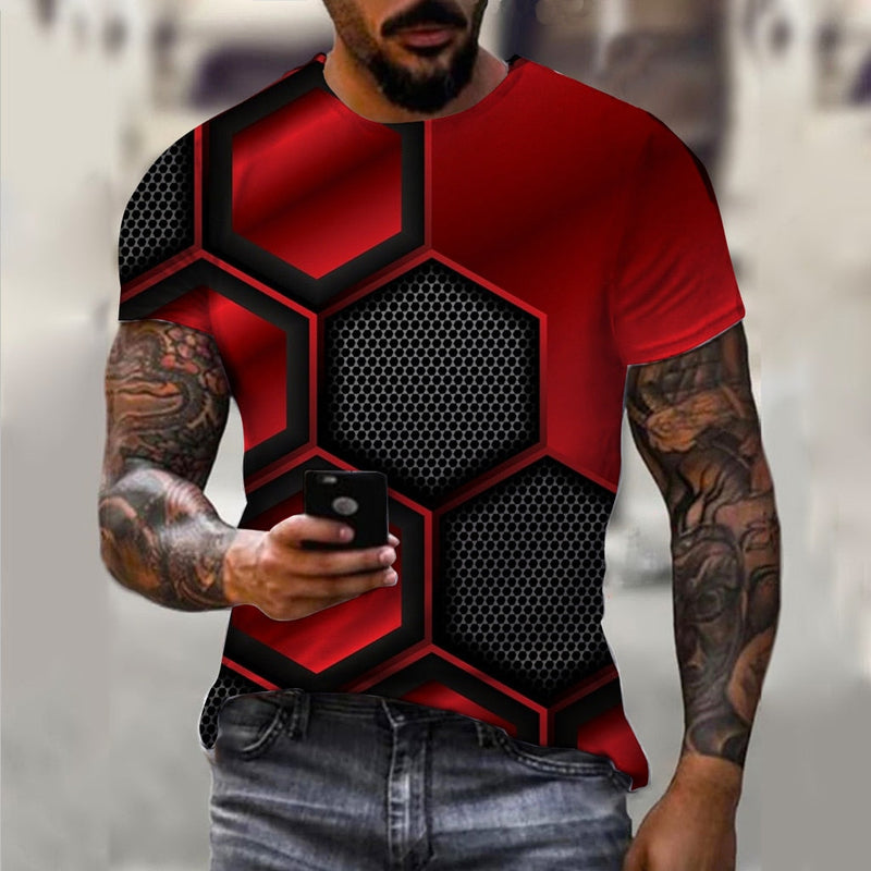 Tricou de designer pentru bărbați cu imprimare 3D - mai multe variante