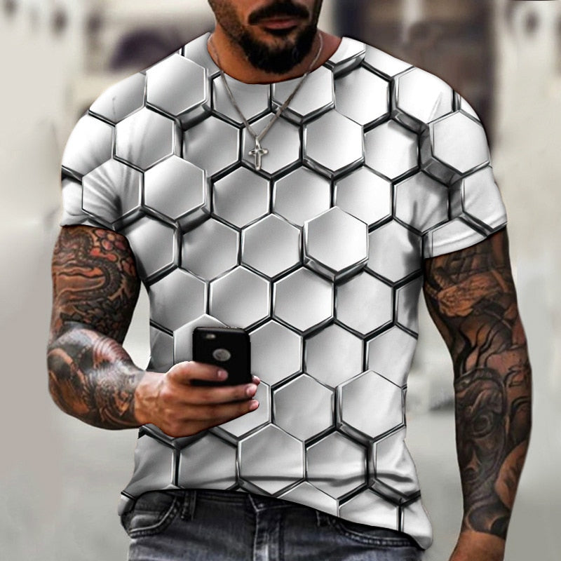 Tricou de designer pentru bărbați cu imprimare 3D - mai multe variante