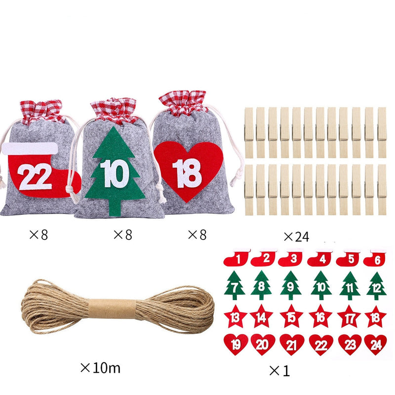 Săculețe pentru calendar de advent - mai multe variante