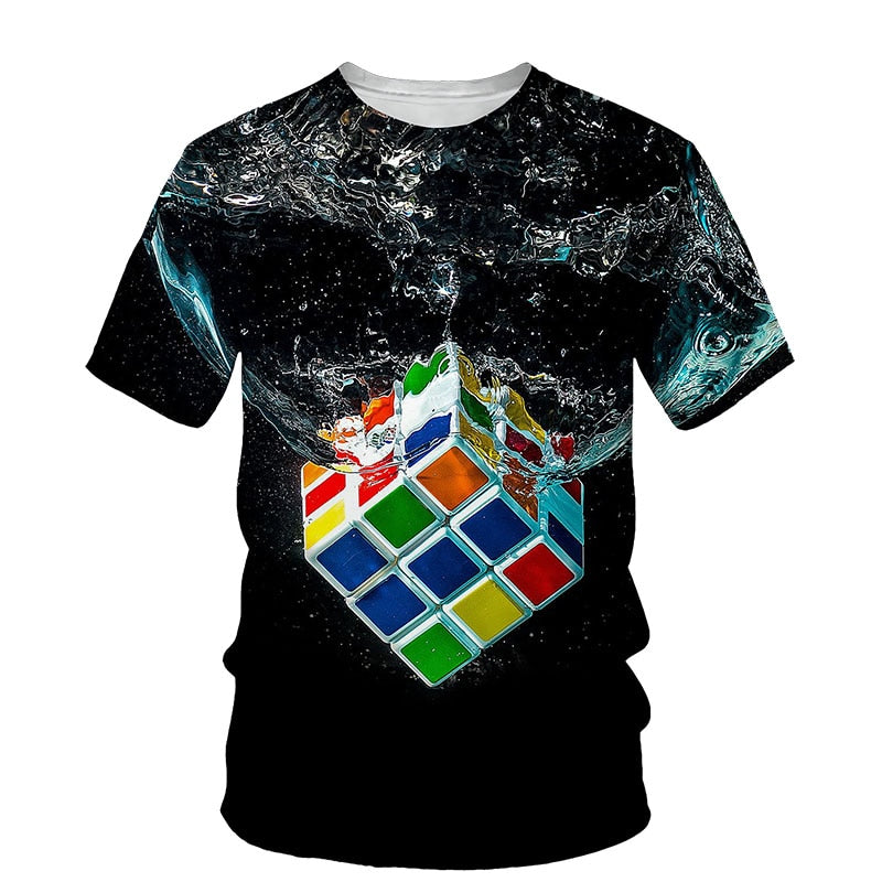 Băieți T-shirt cu imprimare 3D Rubik's Cube - mai multe variante