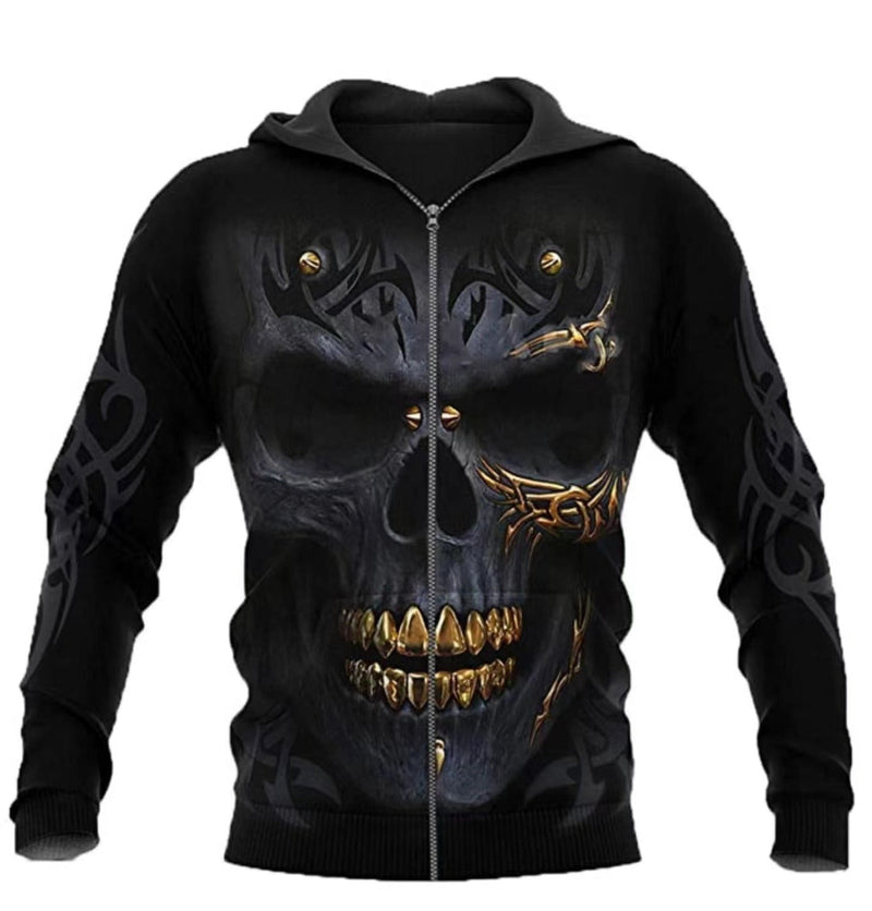 Hanorac imprimat 3D pentru bărbați Skull - mai multe variante