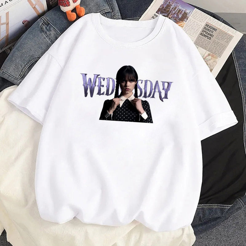 Tricou alb pentru femei Miercuri - mai multe variante