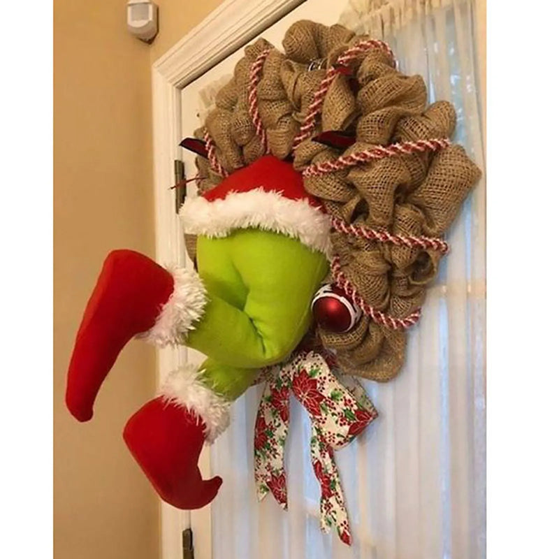 ornament de Crăciun amuzant pentru fereastră sau ușă Grinch