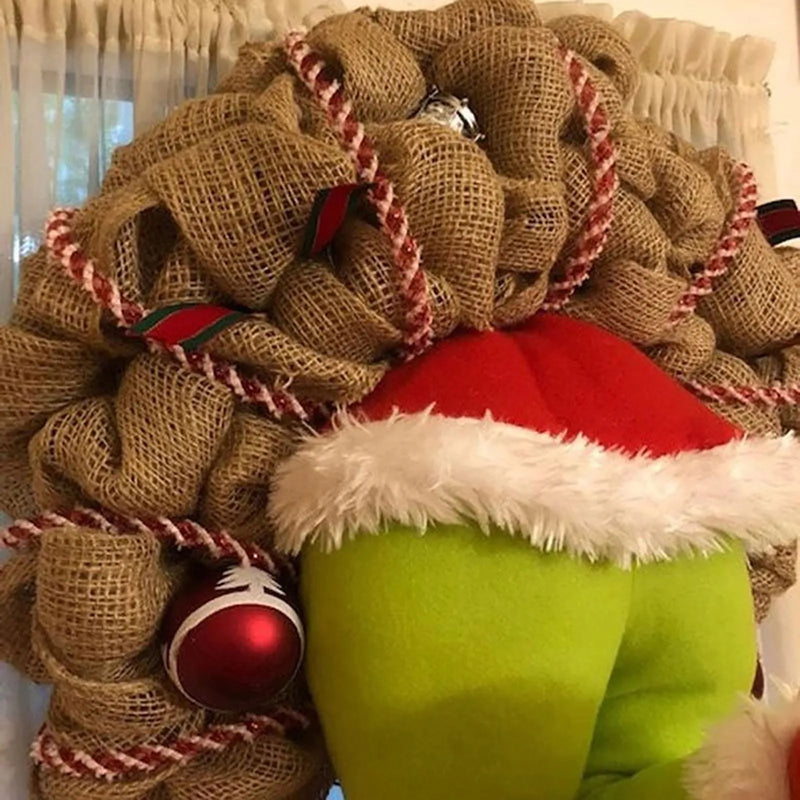 ornament de Crăciun amuzant pentru fereastră sau ușă Grinch