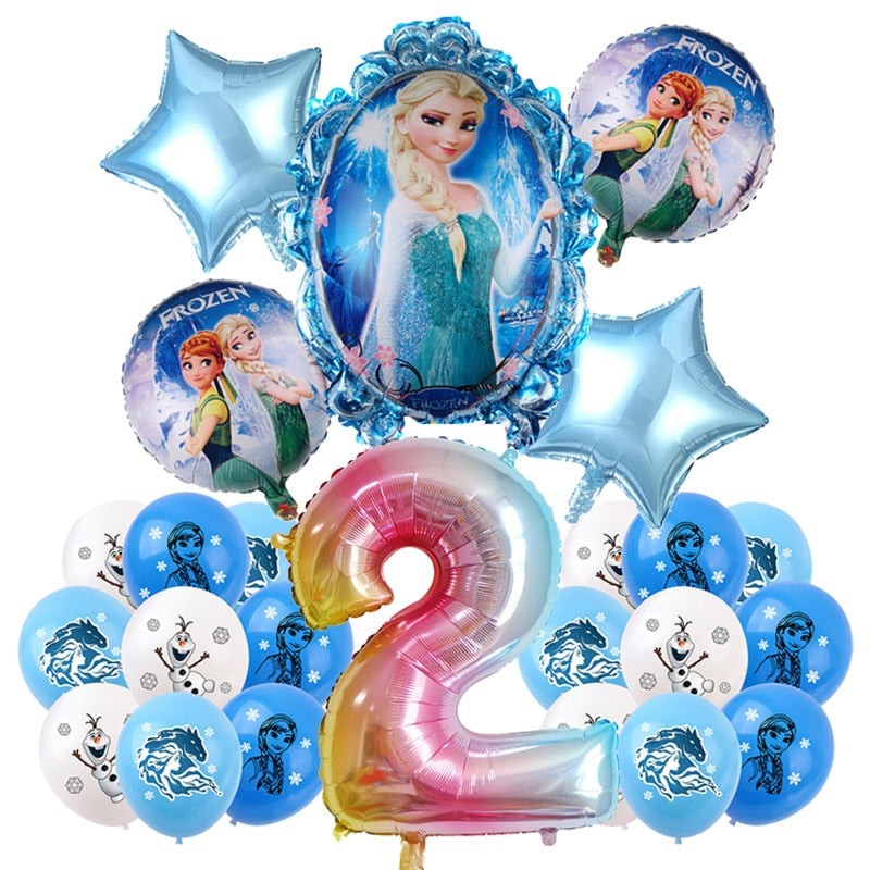 Set mare de baloane de ziua de naștere Frozen - mai multe variante