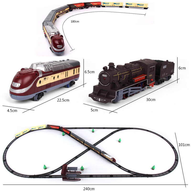 Circuit electric lung de tren pentru copii - mai multe variante